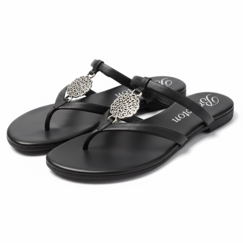 Brighton Black Sandals Atoll Barbados Collection Leather Sandals Size 6.5 NWT